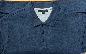 heathered dbl face l/s polo